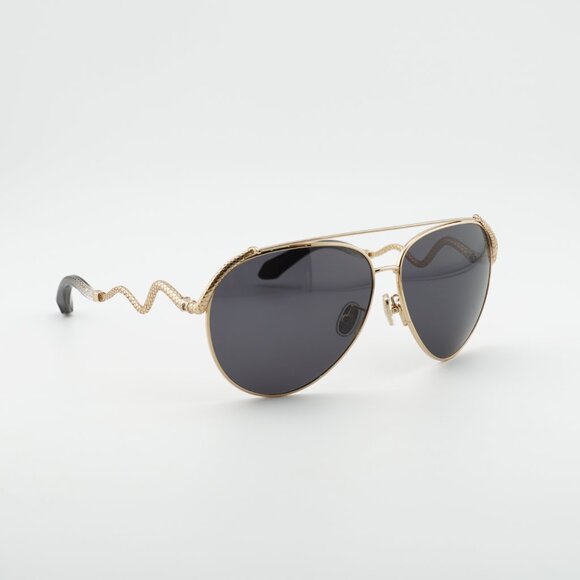 Roberto Cavalli SRC090M 0300 Sunglasses Gold Aviator Frame, Grey Lenses main image 7